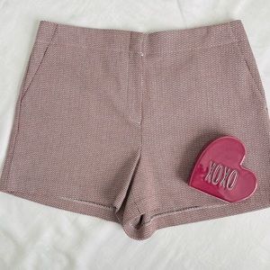 LOFT Cotton Stretch Check Shorts